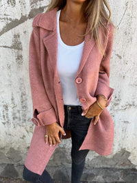 Romy | Langer Kuschelweicher Blazer – Rosa