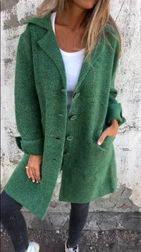 Romy | Langer Kuschelweicher Blazer – Grün