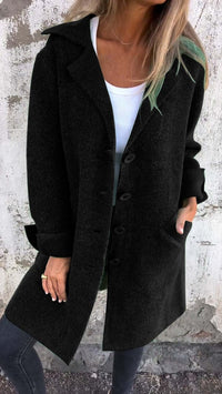 Romy | Langer Kuschelweicher Blazer – Schwarz
