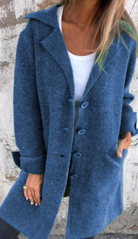 Romy | Langer Kuschelweicher Blazer – Blau