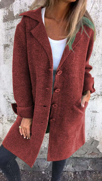 Romy | Langer Kuschelweicher Blazer – Rot