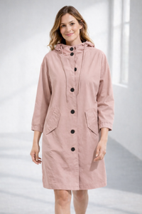 Ronja | Kapuzenjacke in Midi-Länge – Rosa