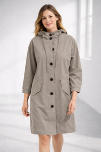 Ronja | Kapuzenjacke in Midi-Länge – Aprikose