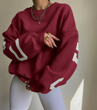Olea - Gemütlicher Oversized Pullover – Rot