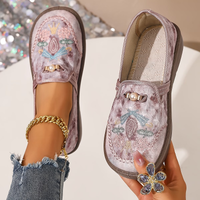 Rosalinde | Damen Bestickte Slipper mit Perlendetails – Rosa