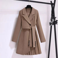 Rosanna | Eleganter Mantel mit Bindegürtel – Khaki