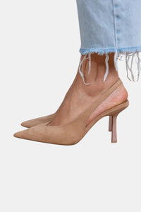 Rosemarie | Damen Slingback Pumps mit spitzer Kappe – Braun