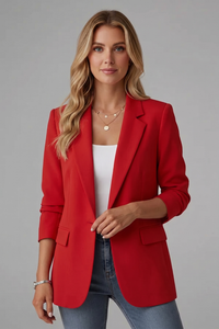 Rosemarie | Damen Taillierter Einreihiger Blazer – Rot
