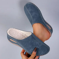 Rosie | Damen Orthopädische Kuschelige Hausschuhe – Blau