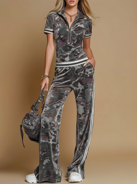 Rosita | Damen Camouflage Trainingsanzug Set – Grau