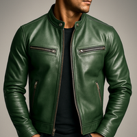 Roswitha | Klassische Lederjacke im Vintage-Stil – Grün