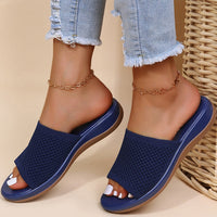 Rowena | Damen Pantoletten mit Komfort-Fußbett – Blau