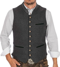 Rupert | Herren Traditionelle Weste Knopfverschluss – Grau