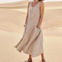 Tosca | Damen Schürzenkleid mit Taschen – Khaki