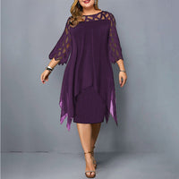 Cathryn - Stilvolles Midikleid für größere Größen – Lila