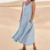 Tosca | Damen Schürzenkleid mit Taschen – Blau