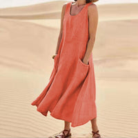Tosca | Damen Schürzenkleid mit Taschen – Orange