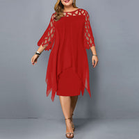Cathryn - Stilvolles Midikleid für größere Größen – Rot