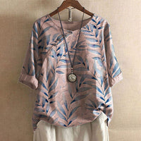 Sunshine - Geblümte Vintage-Bluse – Rosa