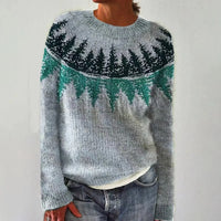 Anna™ | Skandinavischer Strickpullover – Blau/Grün
