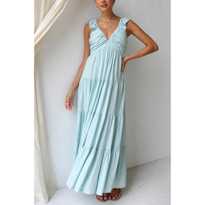 Bella - Ärmelloses Rüschen-Maxikleid