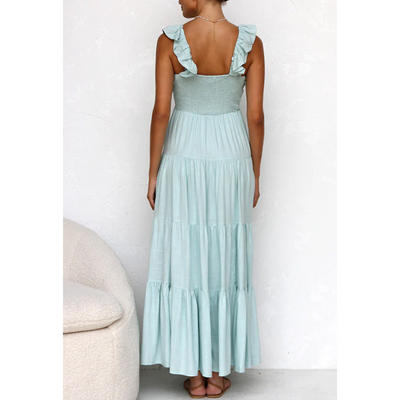 Bella - Ärmelloses Rüschen-Maxikleid