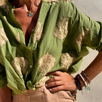 Krista™| Ibiza Style Chic Bluse – Grün