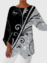 Saskia | Damen Schmetterling Print Tunika mit Glitzer – Stil 6