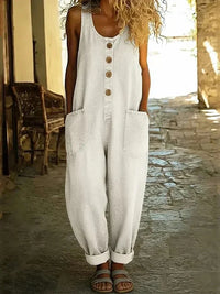 Lina | Retro Overall Damen Vintage Style – Weiß