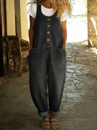 Gwen | Latzhose im Vintage-Stil – Schwarz