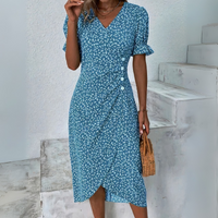 Schönes lässiges Sommerkleid für Damen | Mini – Blau