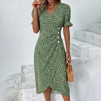 Schönes lässiges Sommerkleid für Damen | Mini – Grün