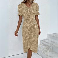 Schönes lässiges Sommerkleid für Damen | Mini – Khaki