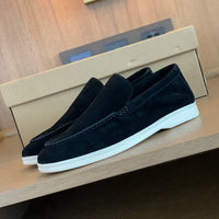 Schicke Wildleder-Loafer – Schwarz
