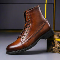 Sebastian | Herren Premium Italienische Echtleder Stiefel – Cognacbraun