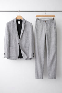 Simon | Herren Relaxtes Leinen Blazer Set – Grau