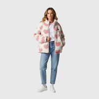 Almit - Langärmelige Jacke Mit Herz Drucken – Rosa