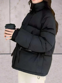 Dana | Parkajacke mit Stehkragen und Doppelverschluss – Schwarz