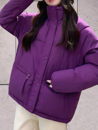 Dana | Parkajacke mit Stehkragen und Doppelverschluss – Lila