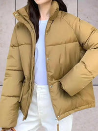 Dana | Parkajacke mit Stehkragen und Doppelverschluss – Khaki