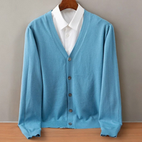 Santorini Cashmere Cardigan – Himmelblau