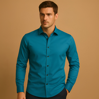 Aldous - Herrenhemd mit Stretch und schmalem Design – Grün