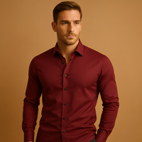 Aldous - Herrenhemd mit Stretch und schmalem Design – Rot