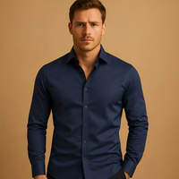 Aldous - Herrenhemd mit Stretch und schmalem Design – Marine