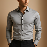 Aldous - Herrenhemd mit Stretch und schmalem Design – Grau