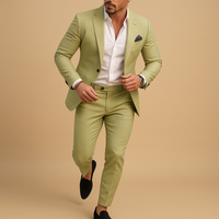 Herren-Anzug Slim Fit | formelle Kombination – Hellgrün