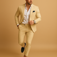 Herren-Anzug Slim Fit | formelle Kombination – Gelb