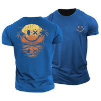 Sommer Smiley Meer T-Shirt – Blau