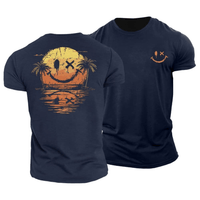 Sommer Smiley Meer T-Shirt – Marine
