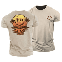 Sommer Smiley Meer T-Shirt – Beige